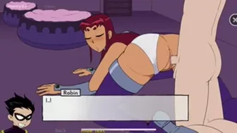 Starfire Gets A Massive Creampie By Robin! Teen Titans