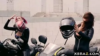 Emo Biker Babes Banged By Two Thugs In Their Clubhouse