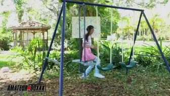 Lulu Having Orgasm On Swing