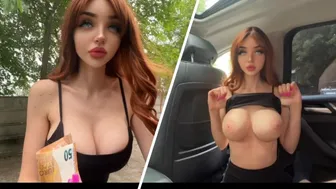 For Extra Money You Can Fuck Me! Slutty Babe Shows Boobs In Public