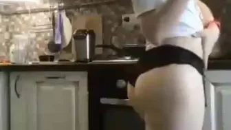 Teen With Her Fat Ass In The Kitchen