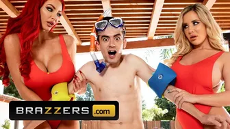 Sexy Lifeguards Nicolette Shea & Savannah Bond Save A Cock