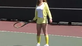 Teen Masturbates Outdoors After Tennis