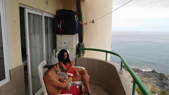 Horny Couple Real Sex In Vacances Beach Balcony