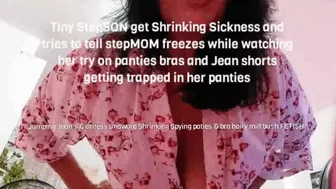 Tiny Shrunken Stepson Get Trapped In Stepmommys Panties Shrinking Sickness And Tries To Tell Stepmom Freezes While Watching Her Try On Panties Bras And Jean Shorts Getting Trapped In Her Panties Mov