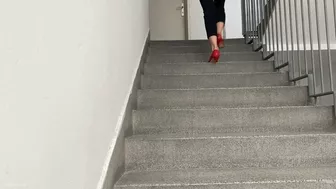 Lost Shoe Girl Running Up The Stairs In High Heels (Scene 3) - Mp4 Mobile Version