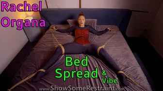 Rachel Organa - Bed Spread And Vibe - Rope Tied Spread Eagle And Vibrator Orgasm