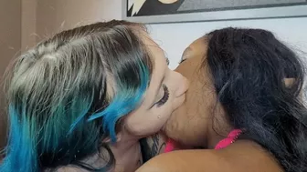 Slow And Deep Interracial Kiss - By Penelope Pink And Veronica Lins - Clip 4 In Full Hd