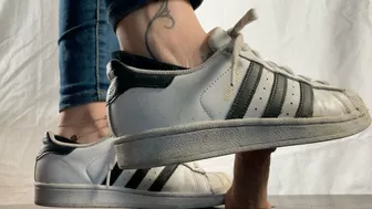 A Cockcrushing Dream In Adidas Superstars - Cbt And Shoejob With Huge Cumplosion Under Sneakers - Slave - Hd