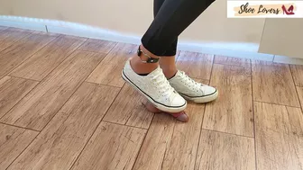 Embroidered White Sneakers