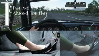 Fast And Hard Driving In Almond Toe Flats (Mp4 1080P)