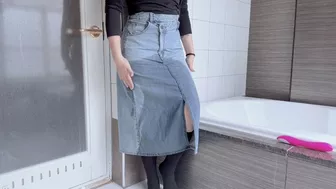 Pee Desperation - Denim Skirt