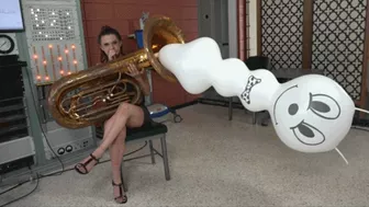 Maria Blows A Giant Bee Balloon Out Of Her Tuba (Mp4 1080P)