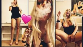 Smoking, Blond Milf, Pussy Tease Mov