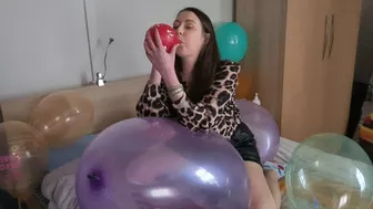 Sophie Sit On A Big Doll Balloon, Blowing And Nails Popping Belbal 14