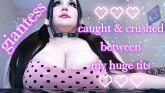 Crushed Between Giantess Tits