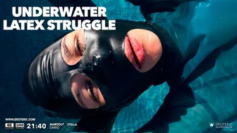 Underwater Latex Struggle (4K): Bondage Diving Fetish