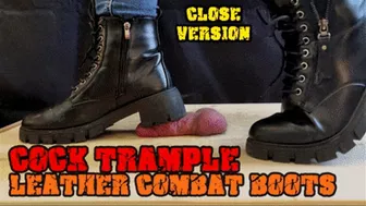 Crushing His Cock In Combat Boots Black Leather - Cbt Bootjob With Tamystarly - (Close Version) - Heeljob, Ballbusting, Femdom, Shoejob, Ball Stomping, Foot Fetish Domination, Footjob, Cock Board, Crush