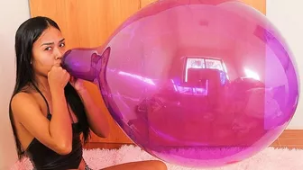 Your Sexy Cousin Camylle Blows To Pop Your 17Inch Tuftex Crystal Balloon