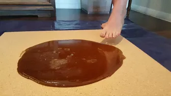 Karina Stuck Barefoot In Super Sticky Glue Trap