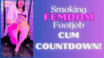 Smoking Femdom Footjob Cum Countdown