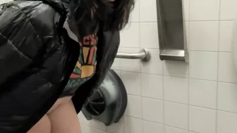 Asmr Public Toilet Noisy Nylon Puffer And Corduroy Pants