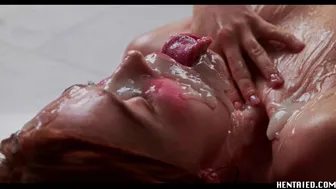 Jia Lissa Ahegao Went Full Extreme Bukkake - Full Of Cum Redhead - Real Life Hentai