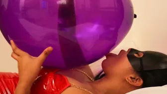 Sexy Kate Hugs Kisses And Licks Your Big Purple Balloon