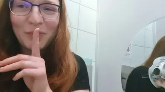 Cute Redhead Teen Masturbates On Public Toilet