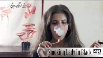 Smoking Lady In Black (Sd, Mobile Version) - Big Boobs & Cleavage Fetish Smoking Show