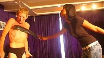 Whipping His Chest - Goddess Valeska & Osel - Mp4 Clip