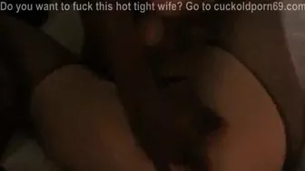 Creamy Pussy Slut Wife Dirty Talks While Stuffing Her Pussy