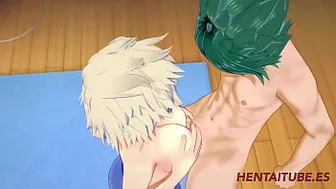 Boku No Hero Academia Hentai - Mitsuki Bakugou And Midoriya Izuku (Deku) Having Hard Sex. Boobjob, Blowjob And Fuck Her Pussy 1/3