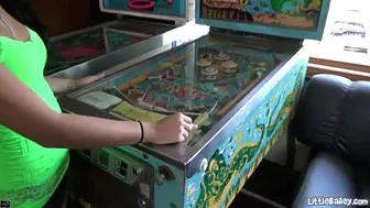 Little Bailey Masturbate In Arcade Using Dildo