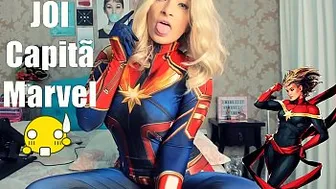 Joi Portugues Cosplay Capita Marvel Sex Machine, Doing Blowjob Deep Throat Cumming On Breasts And Cumming On Ass Amazing Joi