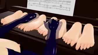 Tickle The Ivories (Yuri Bondage Sex) - 3D Mmd