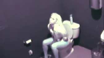 Hot Blonde Babe Masturbate On Public Toilet