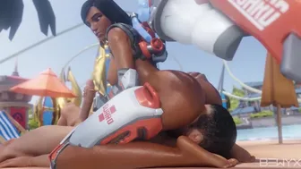 Pharah Mouth-To-Mouth Porn 3D Animation Bewyx Nsfw