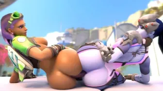 3D Hentai Compilation: Widowmaker Sombra Lesbian Sharing Dick Overwatch Compilation