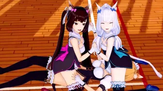 Futa Nekopara Maple X Chocola And Vanilla (3D Hentai)