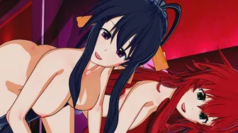 High School Dxd - Rias Gremory X Akeno Threesome Hentai