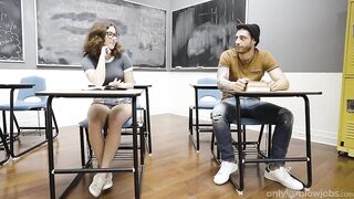 Horny Teen Sucks Cock In Classroom