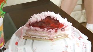 Russiaa Blond Chick Celibrates Her Birthday With Cum In The Mouth