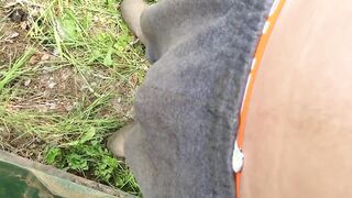 Play With My Big Hard White Cock Outdoors