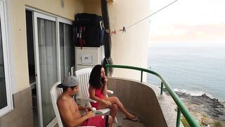 Horny Couple Real Sex In Vacances Beach Balcony