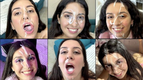 Katty West's Cum-Filled Face Compilation - A Messy Facial Galore