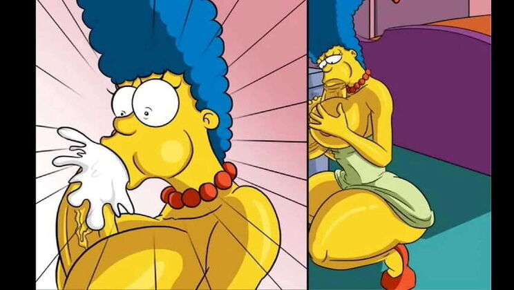 Massive Male Organ Fills Housewife Marge's All Holes: A Parody Comic