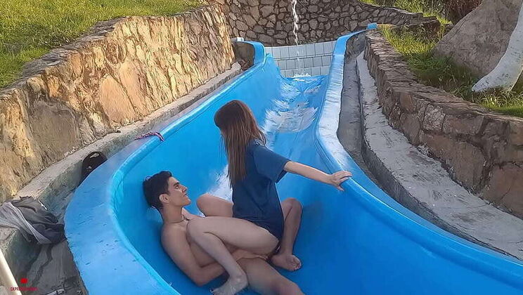 My Stupid Step-Sis Gets Trapped On The Waterslide, I Seize The Chance To Pound Her Rough